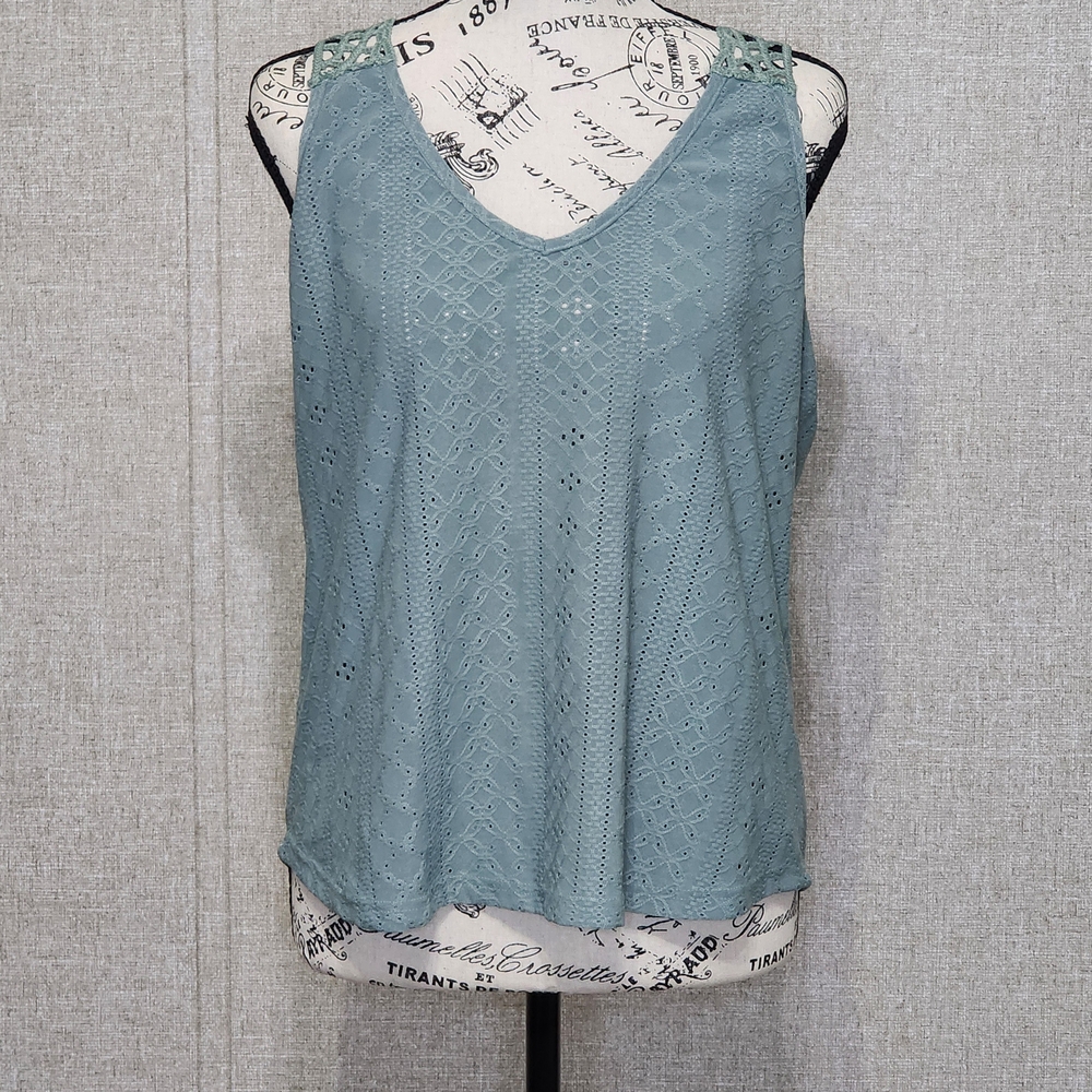 Chic Lace Tank Top - Teal